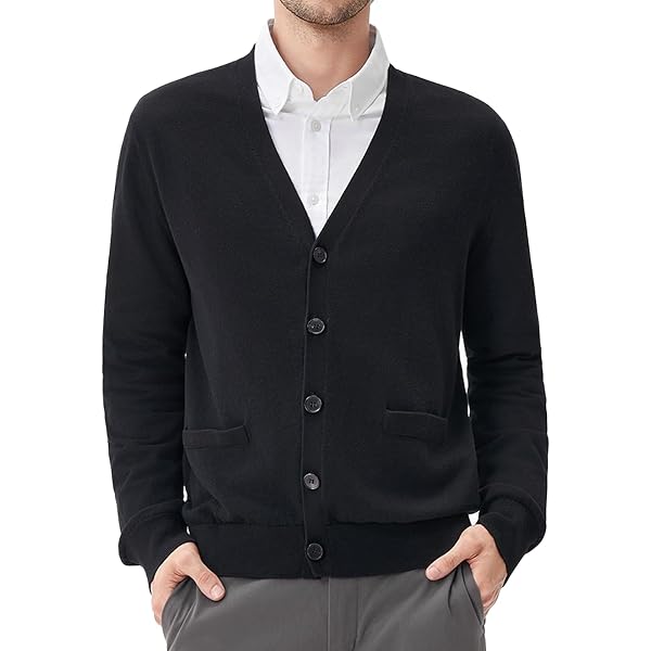 Cárdigan De Punto Para Hombre – Suave Mezcla De Lana, Cuello En V, Ligero Y Clásico – Regalo Ideal Para Él