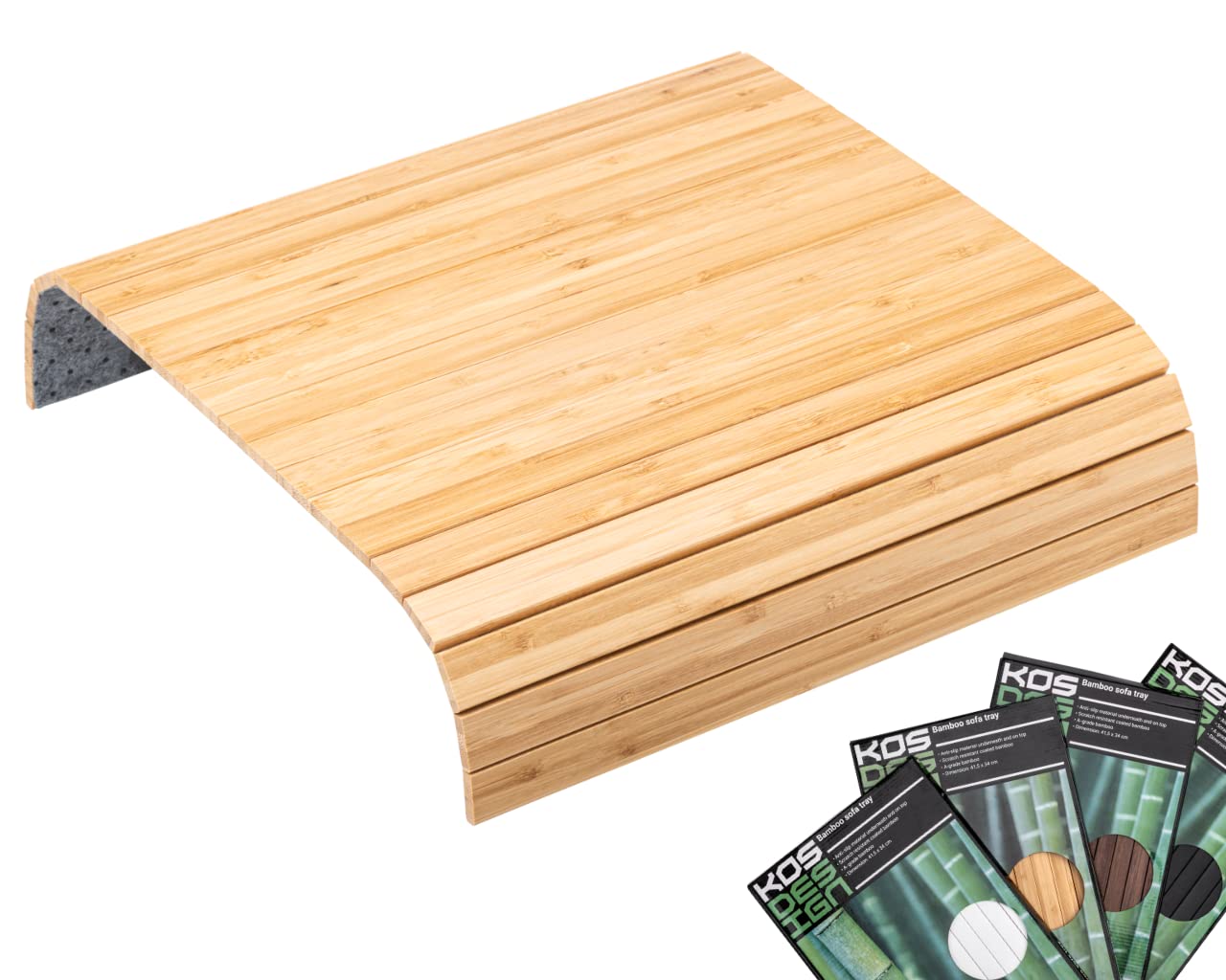 Bamboo Sofa Arm Tray – Anti-Slip, Flexible Sofa Arm Table for All Armrests – Durable Couch Tray with Elegant Design, Natural Color, Fits Any Interiors – Sofa Armrest Tray for Drinks