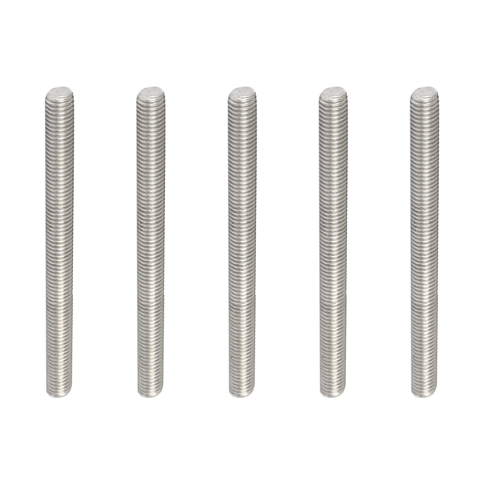 Rebower Fully Threaded Rod 304 Stainless Steel Rod Bar Studs, [for Hangers and Clamps and U-Bolts] - M10 x 120mm 1.5mm Pitch Male Threaded /Silver/5Pack