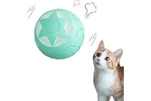 Peticularz Interactive Cat Toy Ball with LED Light, Wloom Automatic Moving Cat Toy Powerball 2.0 for Cats & Dogs, Indoor Entertainment & Movement Stimulation, Ideal Toy for Cats Kitten (Blue)