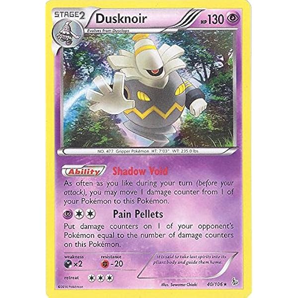 Pokémon Trading Card Game Dusknoir Holo Rare Pokemon Card XY2 Flashfire