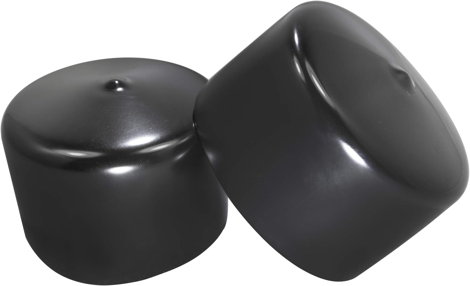 Prescott Plastics 8 Pack: Round Black Vinyl (Tall) Pipe Flexible End Cap Cover (2.75" (2 3/4"))