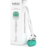 FOLLICLY Derma Roller – Professional Microneedling Tool for Hair, Skin & Face – 192 Authentic Titanium Microneedles – Premium