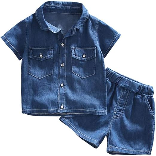 Amazon ミリケ 子供服 上下 2点セット キッズ デニムシャツ ショートパンツ 男の子 トップス 半袖 夏 後ろ プリント 通学 普段着 可愛い ブルー110 シャツ 通販 Amazon ミリケ 子供服 上下 2点セット キッズ デニムシャツ ショートパンツ 男の子 トップス 半袖 夏 後ろ プリント 通学 普段着 可愛い ブルー110 シャツ 通販