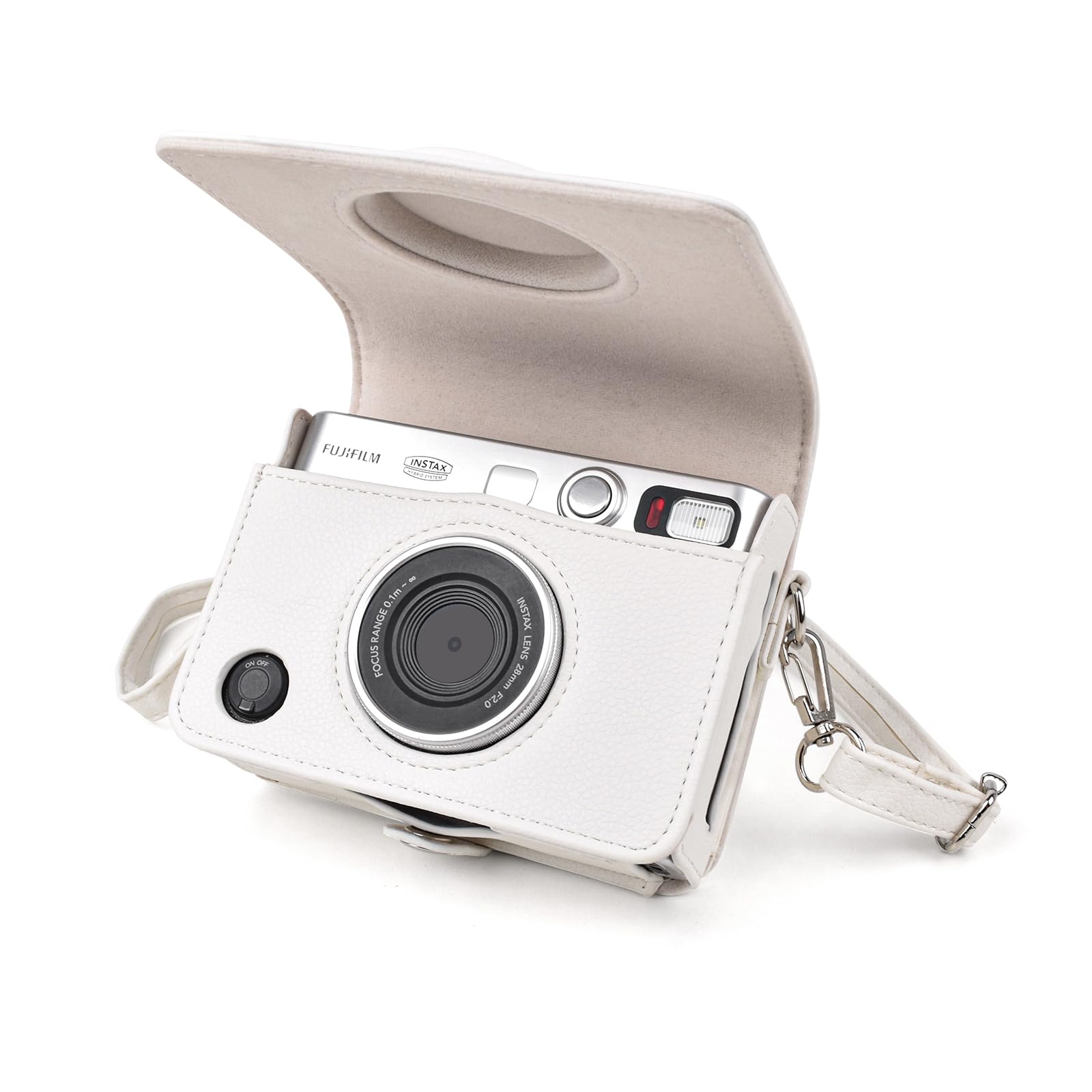 Photo 1 of Rieibi Mini EVO Case - Vintage PU Leather Protective Case for Fuji Instax Mini EVO Instant Camera - Removable Cover with Adjustable Shoulder Strap Battery Charging Port