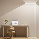 Honeywell 6000LM LED Floor Lamp, 02E Sunturalux Eye-Caring Reading Standing Light, 60W Modern Natural Daylight 4000K Dimmable 77" Tall Floor Lamps for Living Room Kids Study Home Office White
