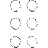 Silver Hoop Earrings for Women-3 pairs of Hypoallergenic earrings Sterling Silver Hoop Earrings Small Hoop Earrings Sets for Women (6mm/7mm/8mm/9mm/10mm/12mm)