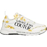 VERSACE JEANS COUTURE Womens Baroque-Inspired White Low-Top Sneakers
