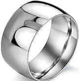 Jude Jewelers 12mm Stainless Steel Classical Simple Plain Wedding Band Ring