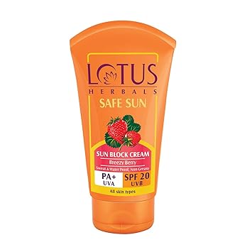Lotus Herbals Safe Sun Block Cream Spf 20, 100g