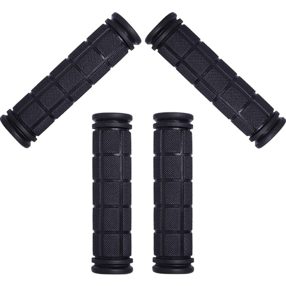 2 Pairs Bicycle Handlebar Bike Non-Slip Rubber Mushroom Grips for BMX MTB Road Mountain Kids Boys Girls (Black)