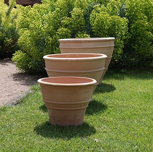 Palatina-Keramik | großer breiter Pflanzkübel Übertopf aus Terrakotta | 60 cm | winterharter Blumenkübel Außen Garten Buxus – Bild 5