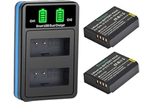 LP-E10 LP E10 Battery 2 Pack and Dual Charger for Canon EOS Rebel T3 T5 T6 T7 T100 Kiss X50 X70 X80 X90 EOS 1100D 1200D 1300D