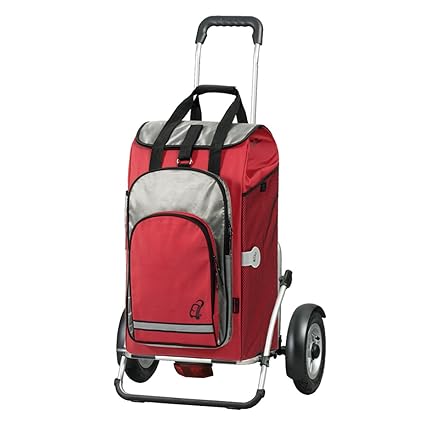 Andersen Shopper Royal Plus mit kugelgelagertem Luftrad 25 cm und 60 Liter Einkaufstasche Hydro rot mit Kühlfach