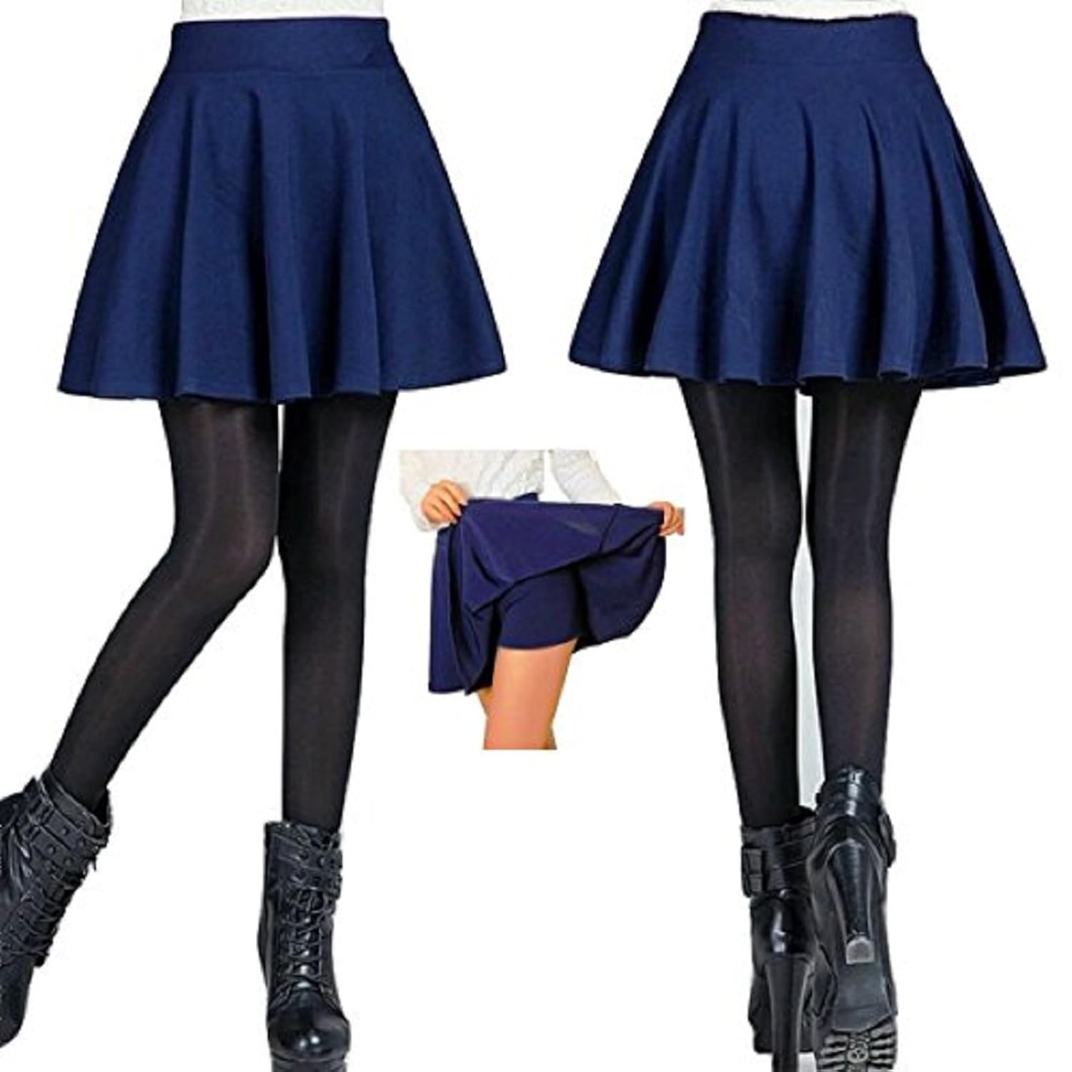 magna women's polycotton skirt (mag5, navy blue, small)