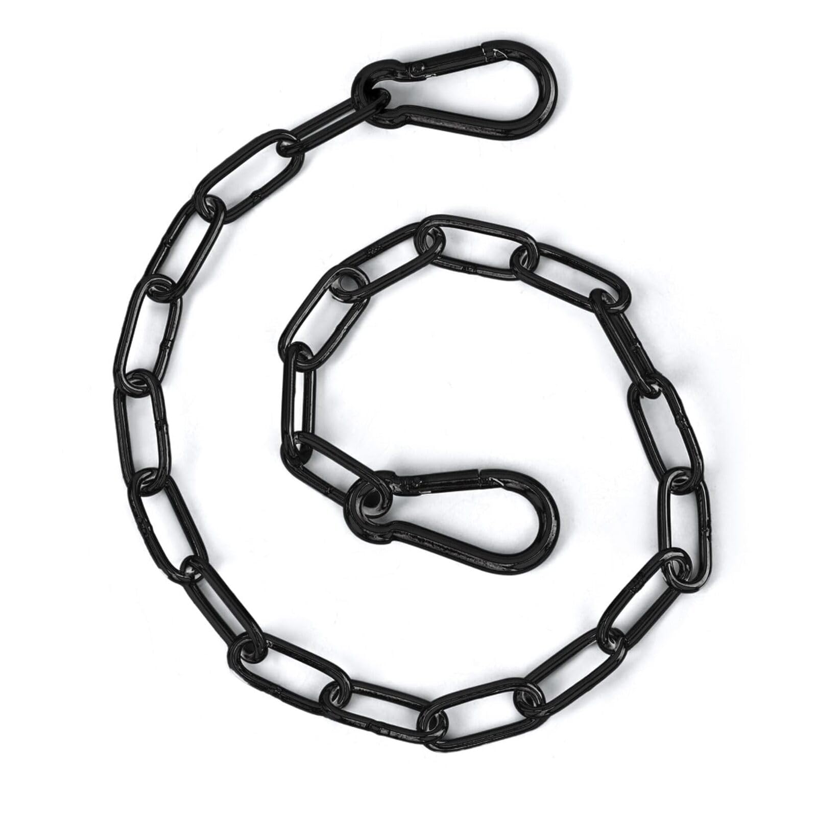 20-Inch Stainless Steel Gate Chain Lock with Dual Carabiners – Heavy-Duty Black Security Chain for Fences, Livestock Pens, Pet Enclosures & Outdoor Gates (3mm Thick)