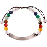 Wizock Reiki 7 Chakra Bracelets Handmade Spiritual 6mm Crystals Beaded Bracelets for Women Yoga Meditation Positive Energy Jewelry