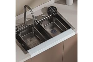 ANZIUS 4.5" x 30" Silicone Kitchen Sink Edge Guard, Sink Edge Protector 4.5 inch Wide, Fits 4.25" – 4.5" Wide Kitchen Sink Stainless Steel, Quartz, Granite Countertop (4.5" Width, 30" Length)