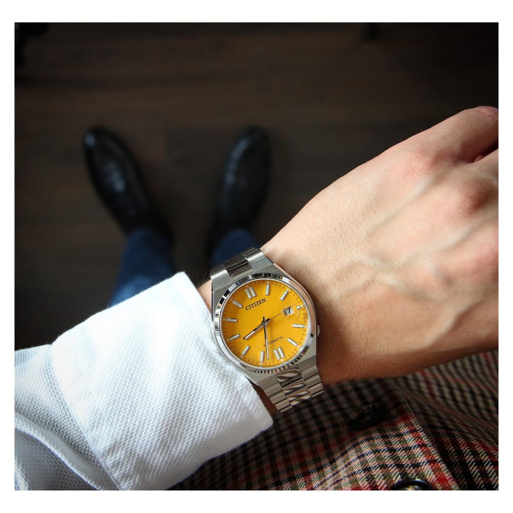 Citizen Automatik Herren Armbanduhr aus Edelstahl in der Farbe Silber-Orange 40mm, Wasserdichtigkeit: 5Bar, NJ0150-81Z 7