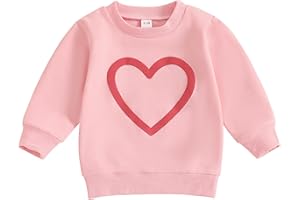 Ouliycoqi Valentine’s Day Sweatshirt Toddler Boy Girl Heart Printed Sweatshirts Crew Pullover Long Sleeve Tops Active Wear