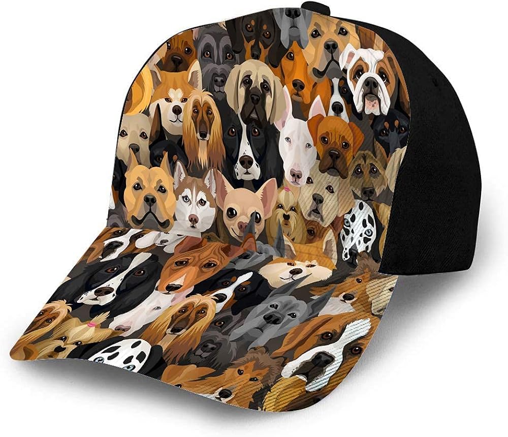 Dogs Hat Baseball Cap for Men Women,Animal Group Husky Dalmatian