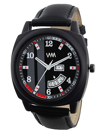 Analog Black Leather Mens Watch-DDWM-079