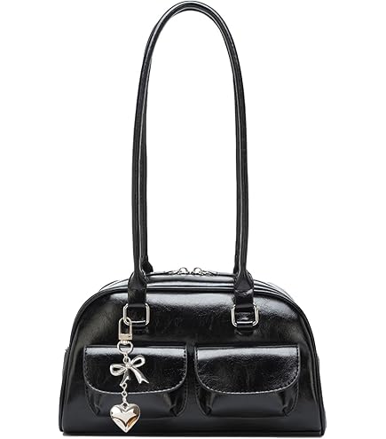 HICARRY Shoulder Bag Retro Top Handle Bag Y2k 90s Multiple Pockets