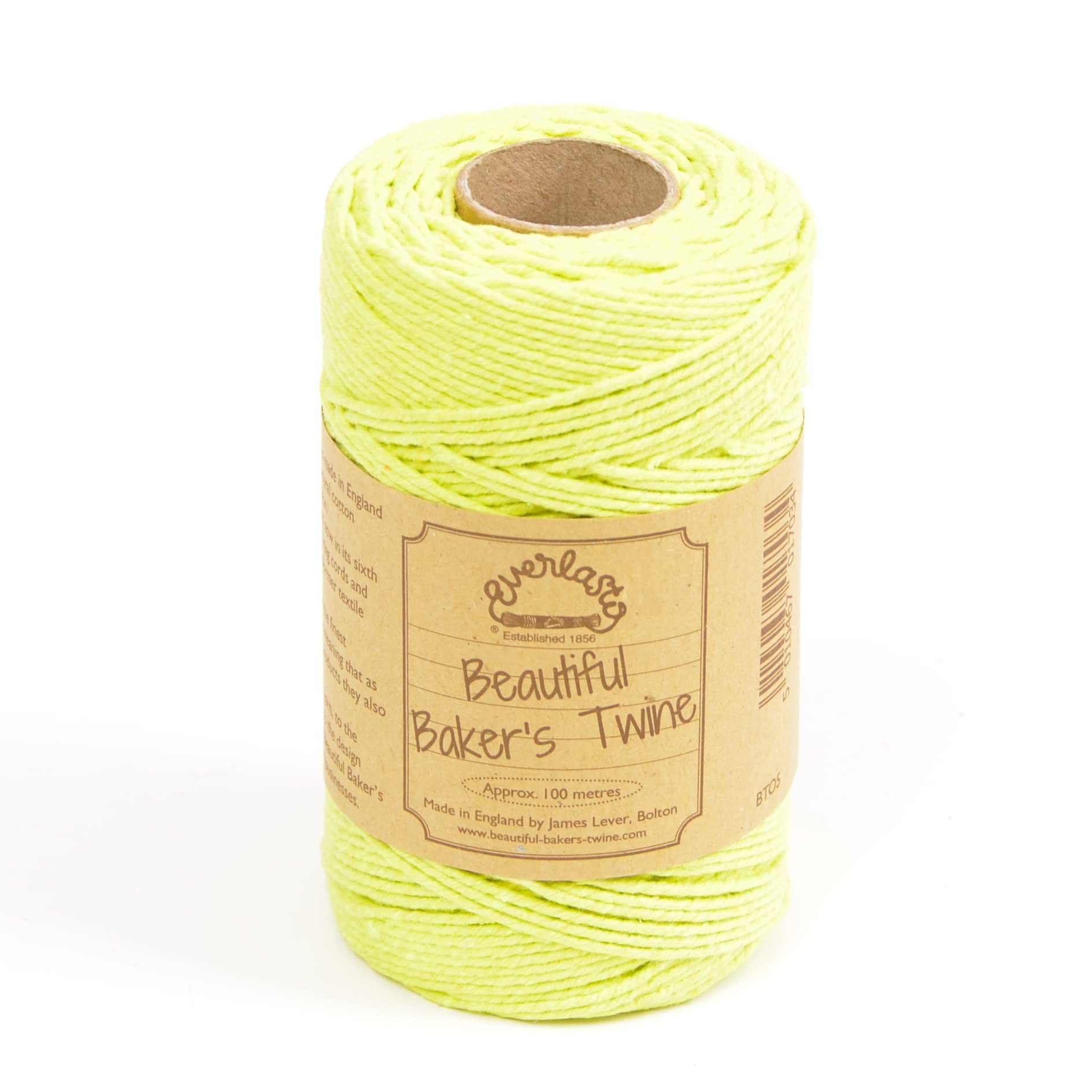 100m - Everlasto 'Solid' Beautiful Baker's Cotton Craft Twine (2mm approx) (SPRING GREEN)