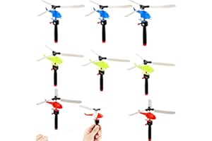 OCTADAY 12 Pack Flying Toy Hand Helicopter Flying Planes Toys Plastic Flying Helicopter Airplane Toys for Kids Outdoor Party Favors Classroom Prizes Birthday Gift, Random Color