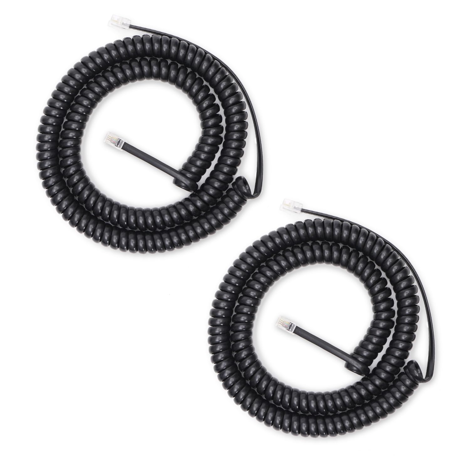 Photo 1 of Telephone Cord 25 FT Uncoiled (3.1 FT Coiled), 2 Pack Phone Cord for Landline, RJ9 Black Long Phone Line Cords for Corded Landline Phones, Ofiice/Home Use