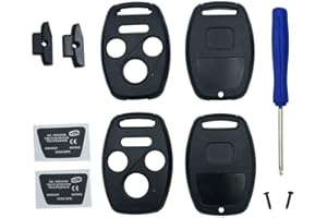 WICUASIX New 4 Button Key Fob Shell Case Fit for Honda Civic Accord Ex Pilot Fit Keyless Entry Remote Key Housing Replacement with Screwdriver (3+1Button 2PCS)