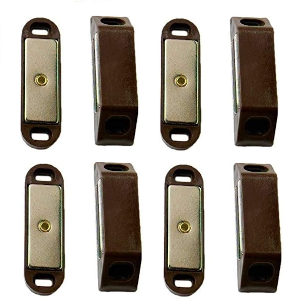 Merriway BH05126 (10 Pcs) Heavy Duty Magnetic Cupboard Catch Large 60 mm Brown 14lb Pull - Pack of 10 Pieces