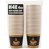 Convenient Disposables- 4oz Paper Coffee Cups, 100 Pack, Single-Use Disposable Hot Beverage Cups for Espresso, Tastings, Samp