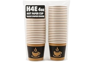 Convenient Disposables- 4oz Paper Coffee Cups, 100 Pack, Single-Use Disposable Hot Beverage Cups for Espresso, Tastings, Samp