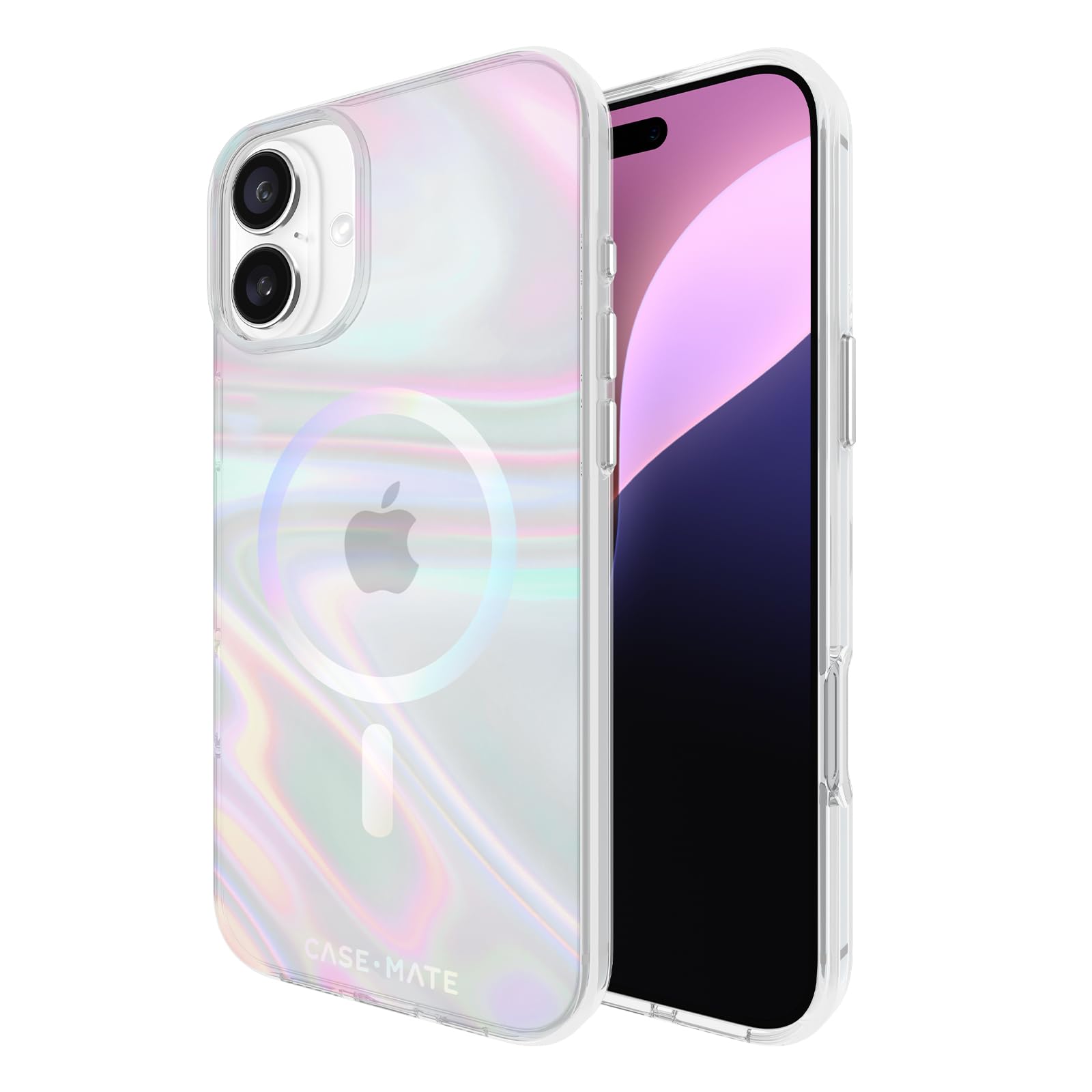 Case-Mate Soap Bubble iPhone 16 Plus Case [Compatible with MagSafe] - Stylish Phone Case with 12ft Drop Protection - Premium Magnetic Cover for iPhone 16 Plus - Iridescent