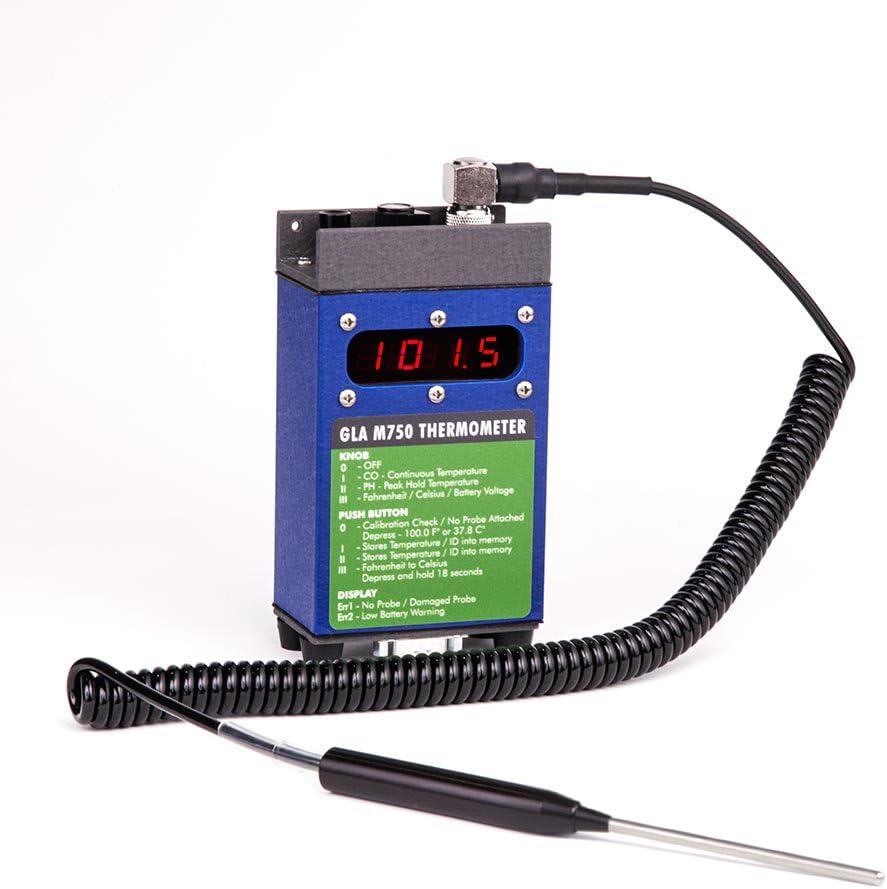 GLA M750 Digital Livestock Thermometer Rechargeable Fast Reading 3" Straight