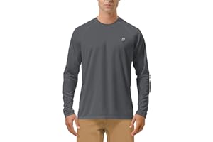 Roadbox Mens UPF 50+ UV Sun Protection Shirts Outdoor Long Sleeve SPF Rash Guard for Fishing Hiking Swimming Running