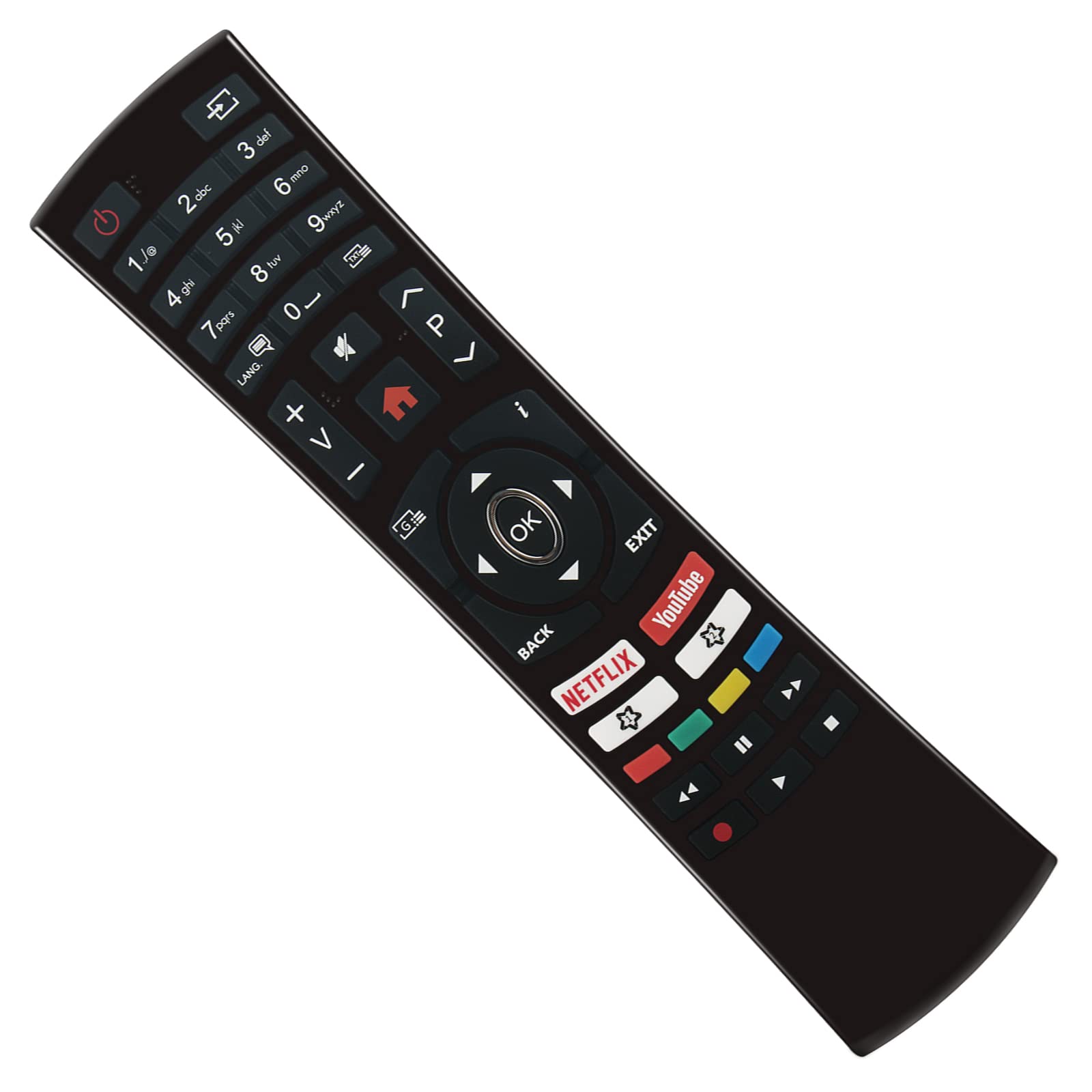 RC4390 Replace Remote for Telefunken TV D65U400N4CWH D32H289N4CWD D40U297M4CW D32F289M4CWII D50U293N4CWH 40DTF531 D50U600M4CWII XU43E512 TFL 32 SWB17/2 D32H289N4CWI 55DTU652 32DTH531 D43U600M4CWII