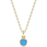 Abshel 18k Gold Minimalist Round Crystal Pendant Necklace - A Choice for Valentine's Day Gifts for Women, Birthday Gifts for Women - Stocking Stuffers for Girls Teen