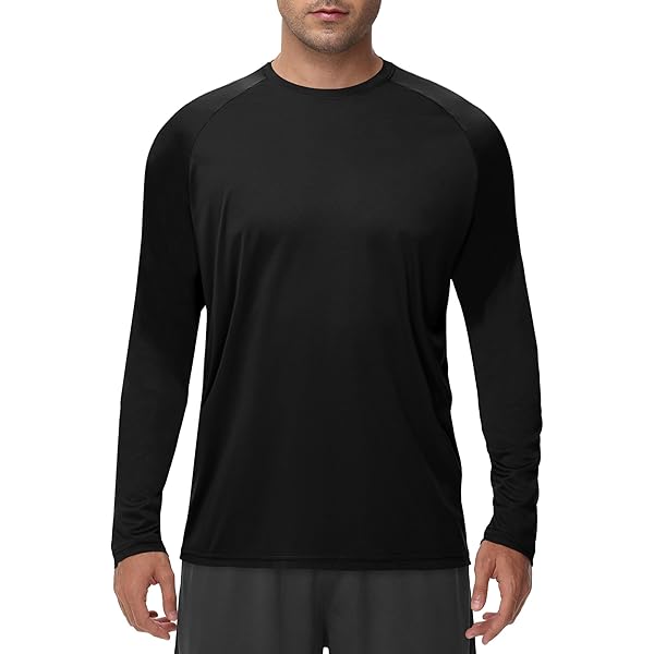 Camiseta De Manga Larga Dry-Fit Que Absorbe La Humedad, Protección Solar UV Para Exteriores, Negro