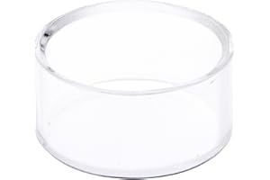 Plymor Clear Acrylic Beveled Egg, Marble, Ball or Sphere Display Holder Stand, 1" H x 2" W (2 Pack)