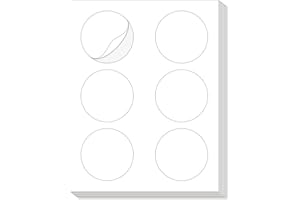 L LIKED 3'' Diameters Round Printable 150 Labels Sticker Labels for Laser/Inkjet Printer, Matte White Blank Circle Stickers for Jars,Packaging & Product Labeling (25 Sheets)