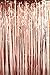 Andaz Press Rose Gold Foil Fringe Party Door Curtain Backdrop, 2-Pack, 6-Feet Total Width x 8-Feet Height, Shiny Metallic Copper Champagne Themed Bridal Shower Supplies