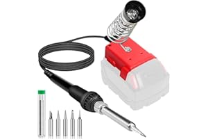 AFDLLDQM Cordless Soldering Iron Station for Milwaukee 18V M18 Battery, 60W Rapid-Heating Welding Tool with USB & Type-C Charger, Adjustable Temp for Electronics Repair & DIY (Battery Not Included)