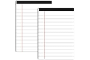 DORFAS Legal Pads 8.5 x 11 Basic Note Pads 8.5 x 11.75 inch - Premium Quality 21lb Paper Notepad - Wide Ruled Writing Pads Perfect for Writing and Note-Taking - 30 Sheets per Pad - Pack of 2