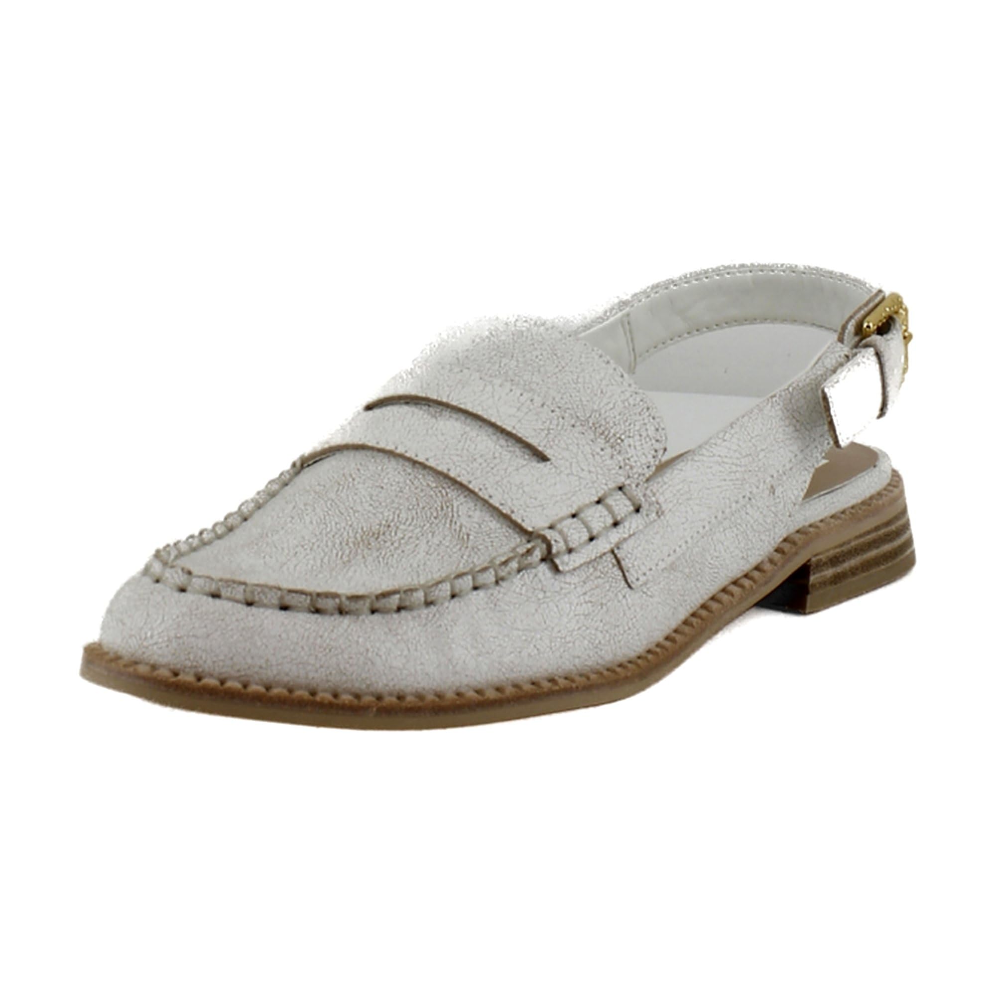 Dolce Vita Women’s Hardi Loafer, Off White Crackled Leather, 8