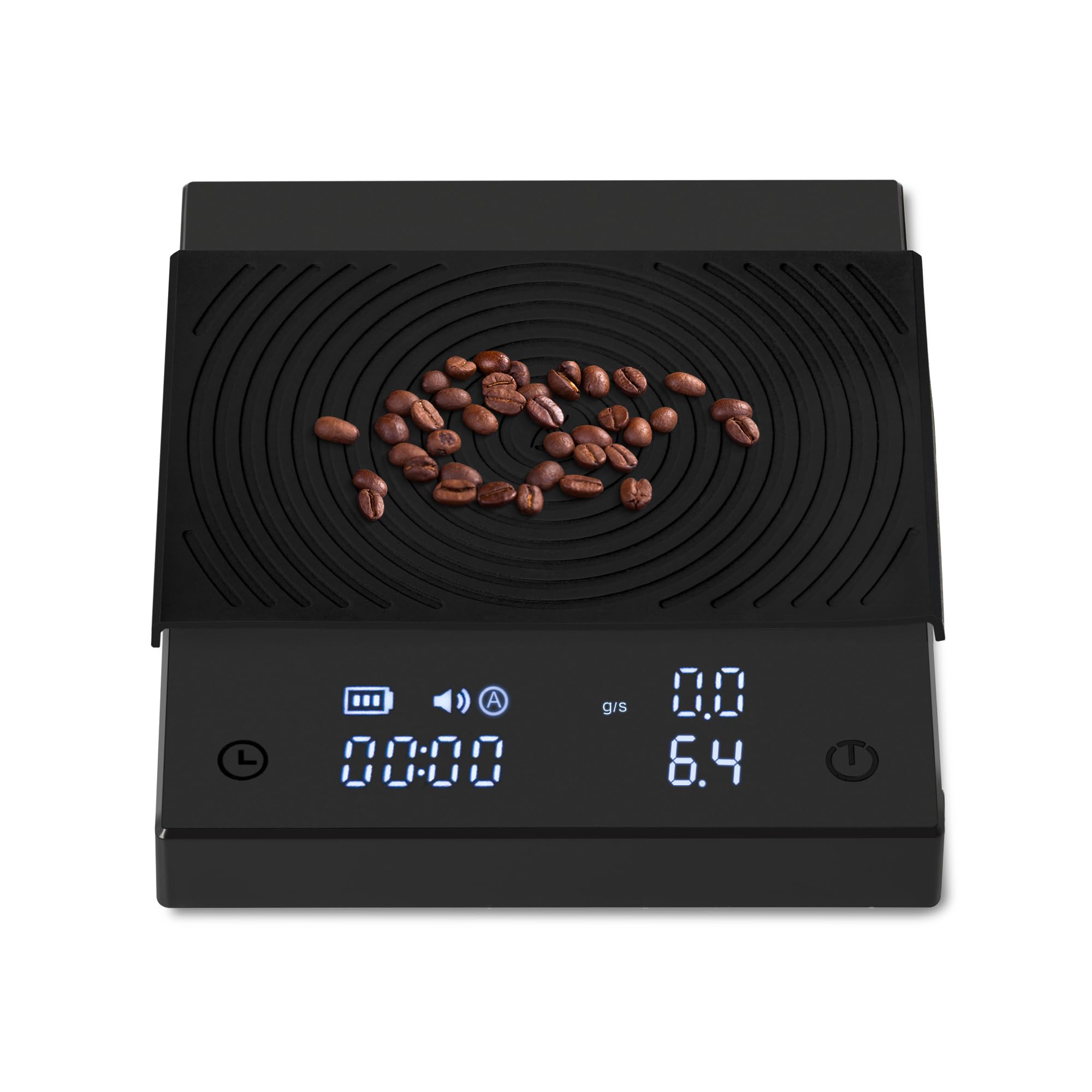 Black Mirror Basic 2, TIMEMORE Pour-Over Coffee Scale with Timer, Flow Control, 0.1g Accuracy, Featuring Automatic Timer, 2000g Capacity, Black