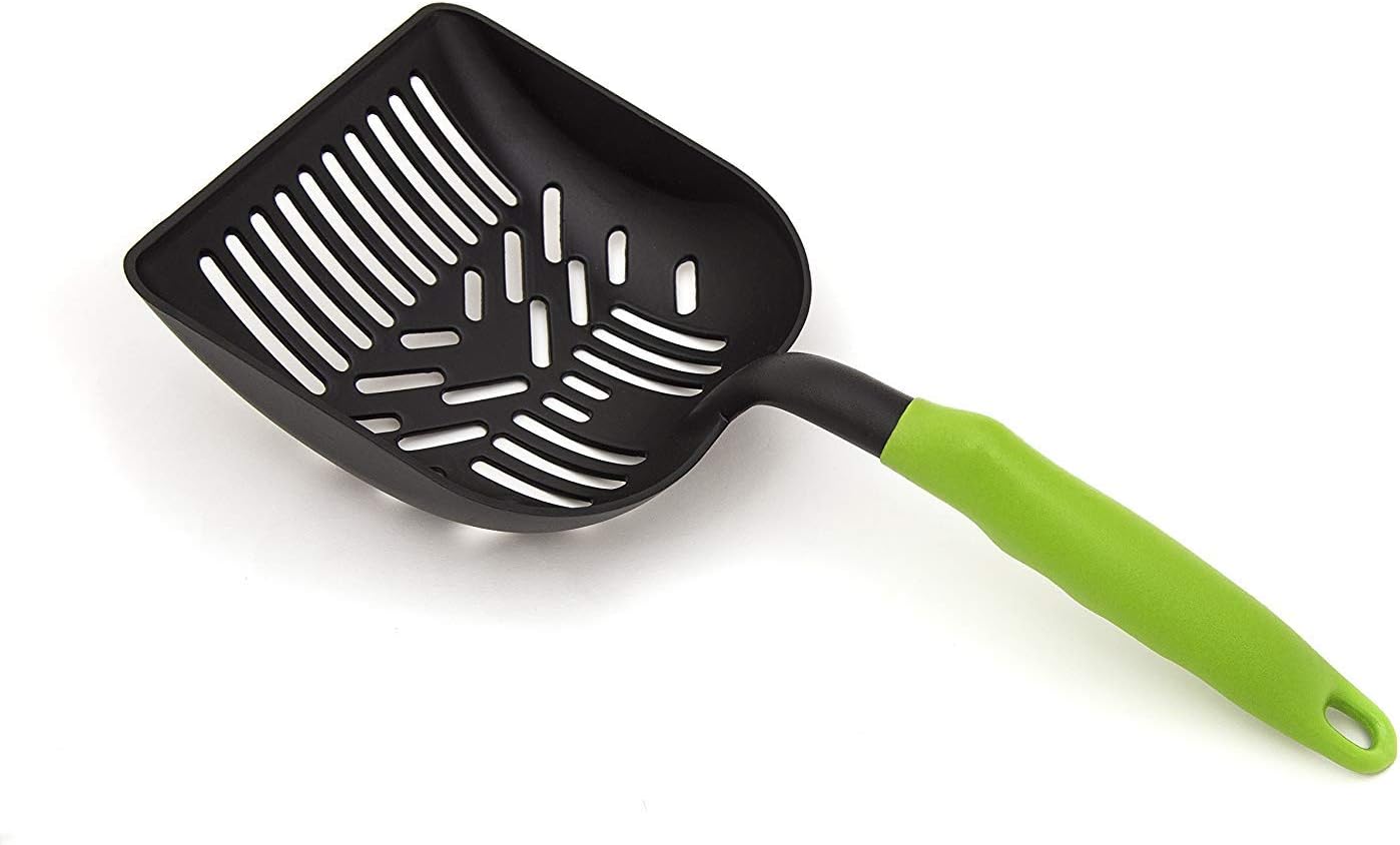 PETSCATCH Cat Litter Scoop – Perfect Designed Sifter Spacing for Efficient and Most Effective Kitty Litter Box Cleaning – Deep Shovel Sifter – Teflon Coated Easy to Clean – Solid Core Aluminum Handle
