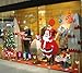 UfingoDecor XLarge Merry Christmas Santa Claus Christmas Tree Christmas Stockings Christmas Gifts Wall Decals, Living Room Bedroom Shop Window Removable Wall Stickers Murals, Set of 2 Sheets