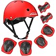 KAMUGO Kids Bike Helmet, Toddler Helmet for Ages 2-8 Boys Girls with Sports Protective Gear Set Knee Elbow Wrist Pads for Skateboard Cycling Scooter Rollerblading